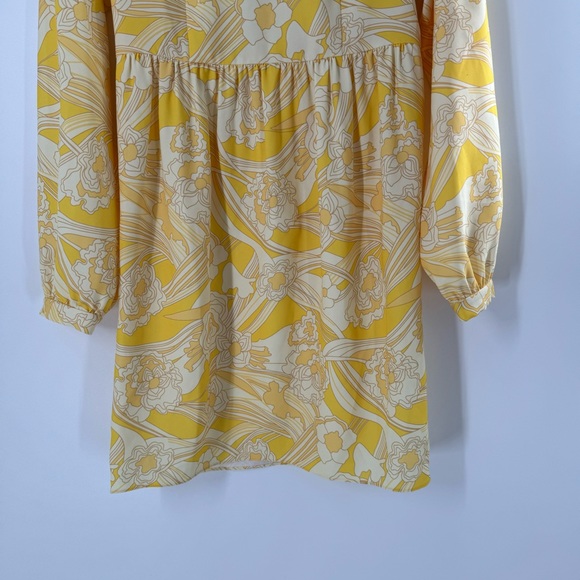Derek Lam Crosby 10 Yellow Floral Mini Dress Women’s Small Size 2 - Picture 2 of 7
